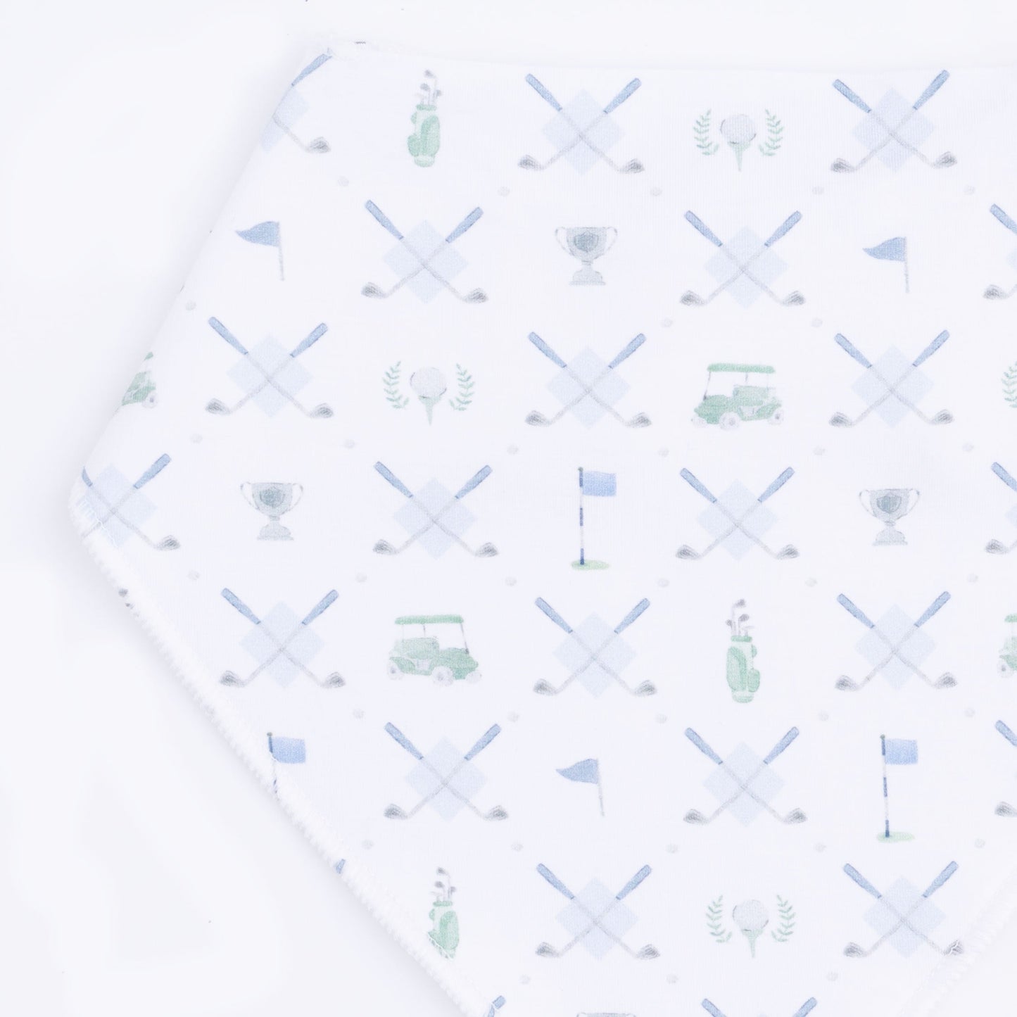 Golf Trellis Blue - Bandana Bib