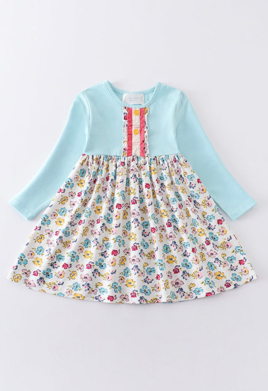Platinum Mint Floral Dress