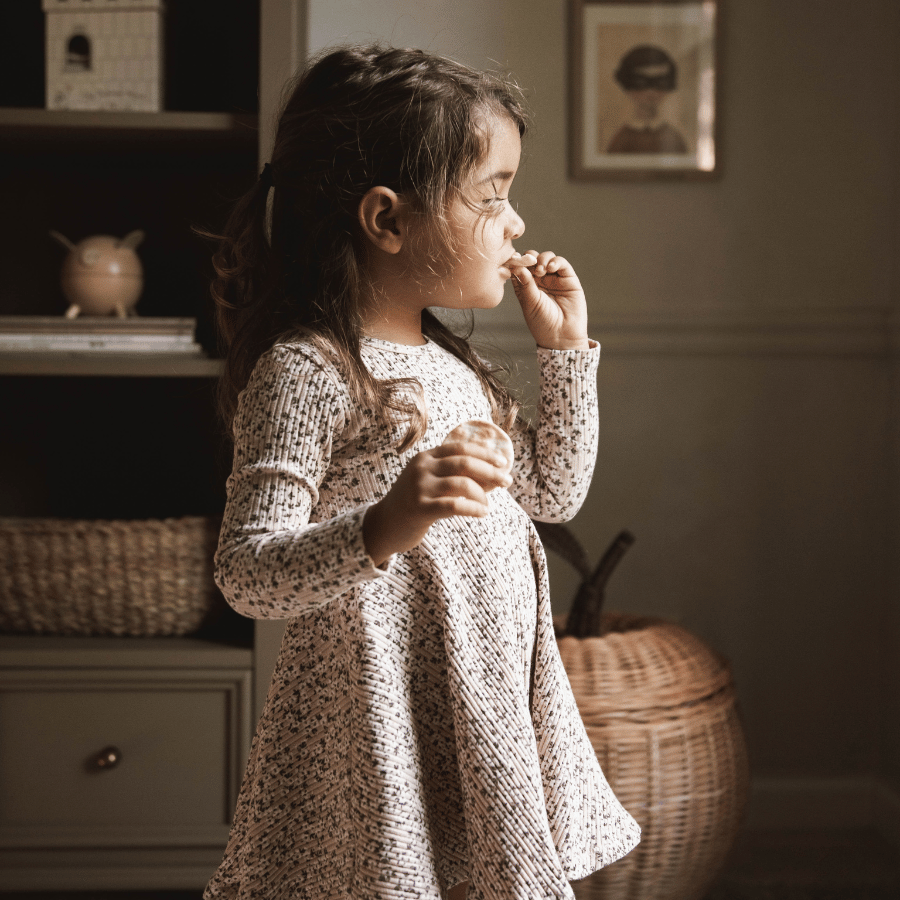 The Printed Long Sleeve Dress -  Adelyn