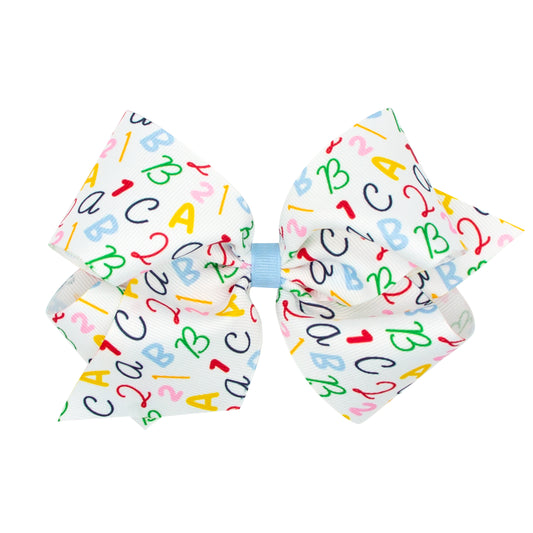 ABC's School-themed Printed Grosgrain Hair Bow
