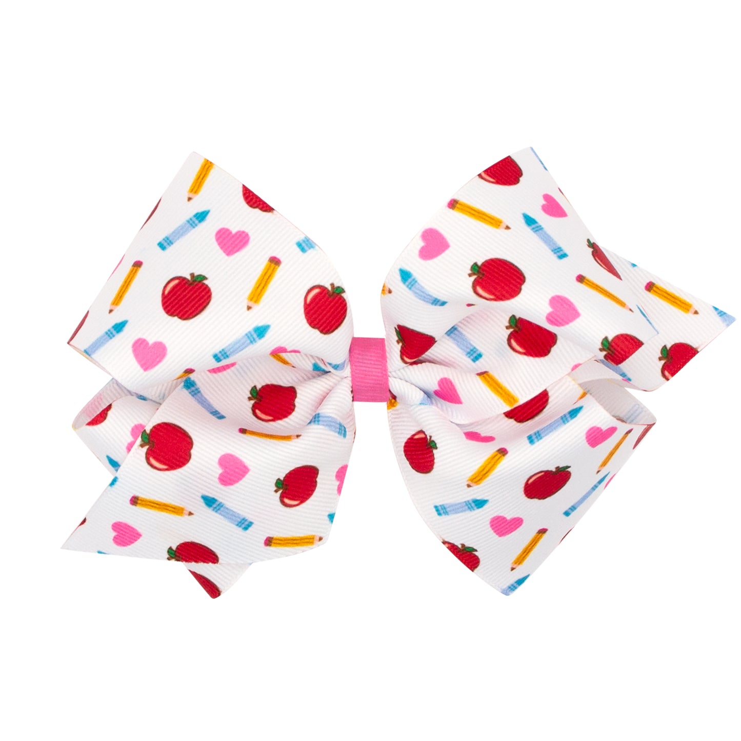 Apple School-themed Printed Grosgrain Hair Bow