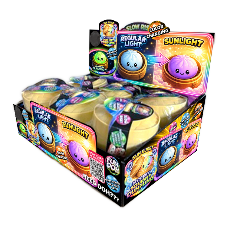 Fun Doh Color Changing Mystery Dumpling Squishy – UV Reactive Sensory Fidget Toy (Choose Your Style)