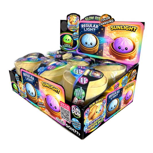 Fun Doh Color Changing Mystery Dumpling Squishy – UV Reactive Sensory Fidget Toy (Choose Your Style)