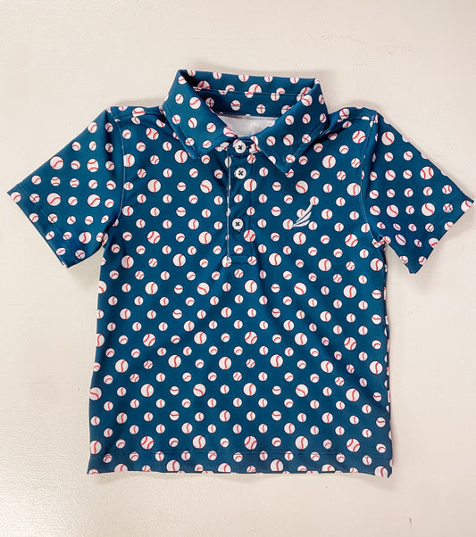 Boys Navy Baseball Performance Polo