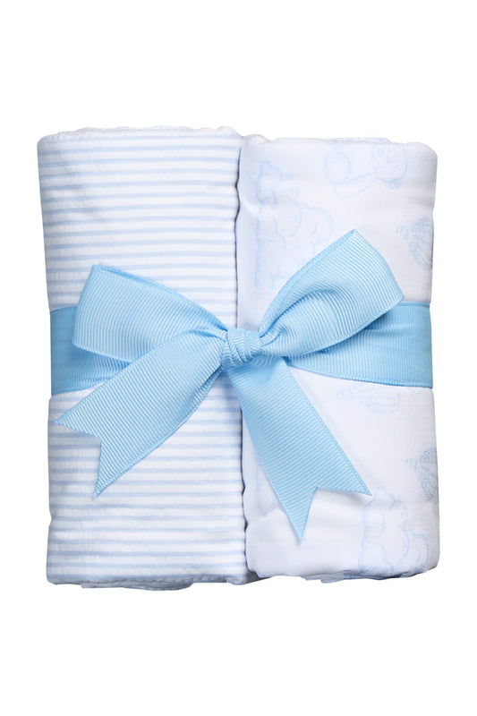 Baby Boys Blue Teddy Bear Burp Cloth Set (2 Pack) – Cotton Burp Cloths | The Prissy Pelican Boutique Bossier City LA