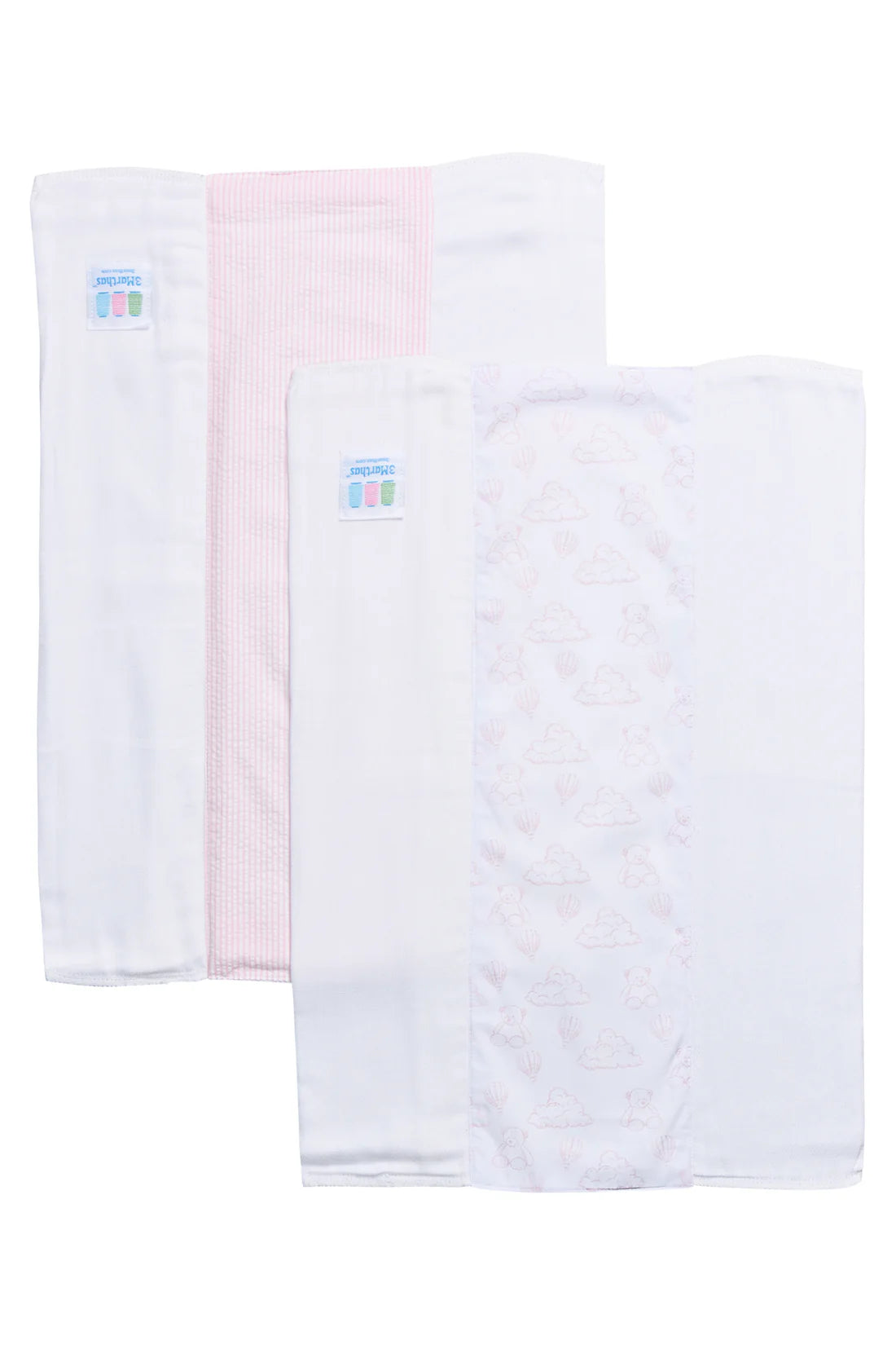 Baby Girls Pink Teddy Bear Burp Cloth Set (2 Pack) – Cotton Burp Cloths | The Prissy Pelican Boutique Bossier City LA