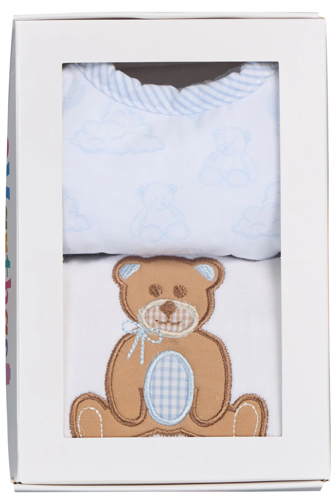 Blue Teddy Bear Baby Bib & Burp Cloth Gift Set | Newborn Baby Boy Gift Set | Bossier City Baby Boutique