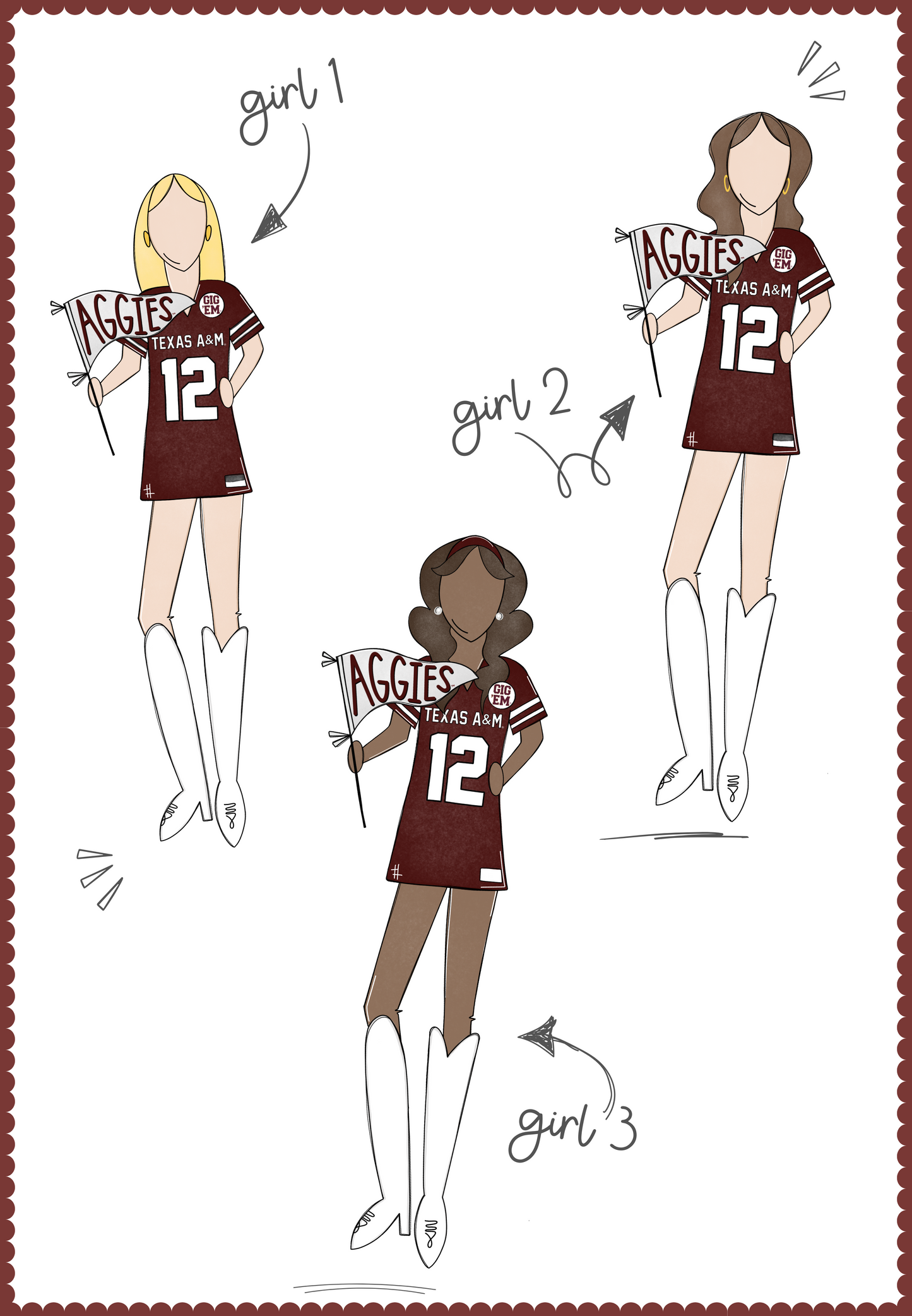 Texas A&M Girls Acrylic Block Shelfie