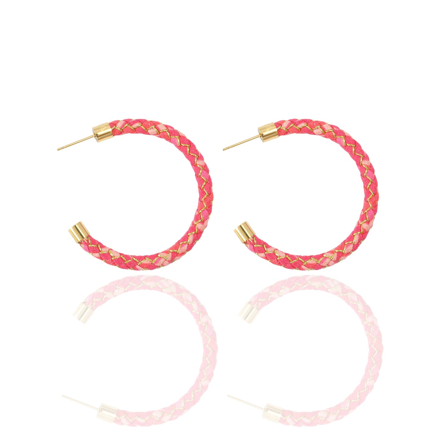 Sunrise Braided Silk Hoop Earrings