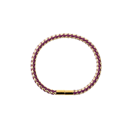 Braided Bracelet - Purple + Gold