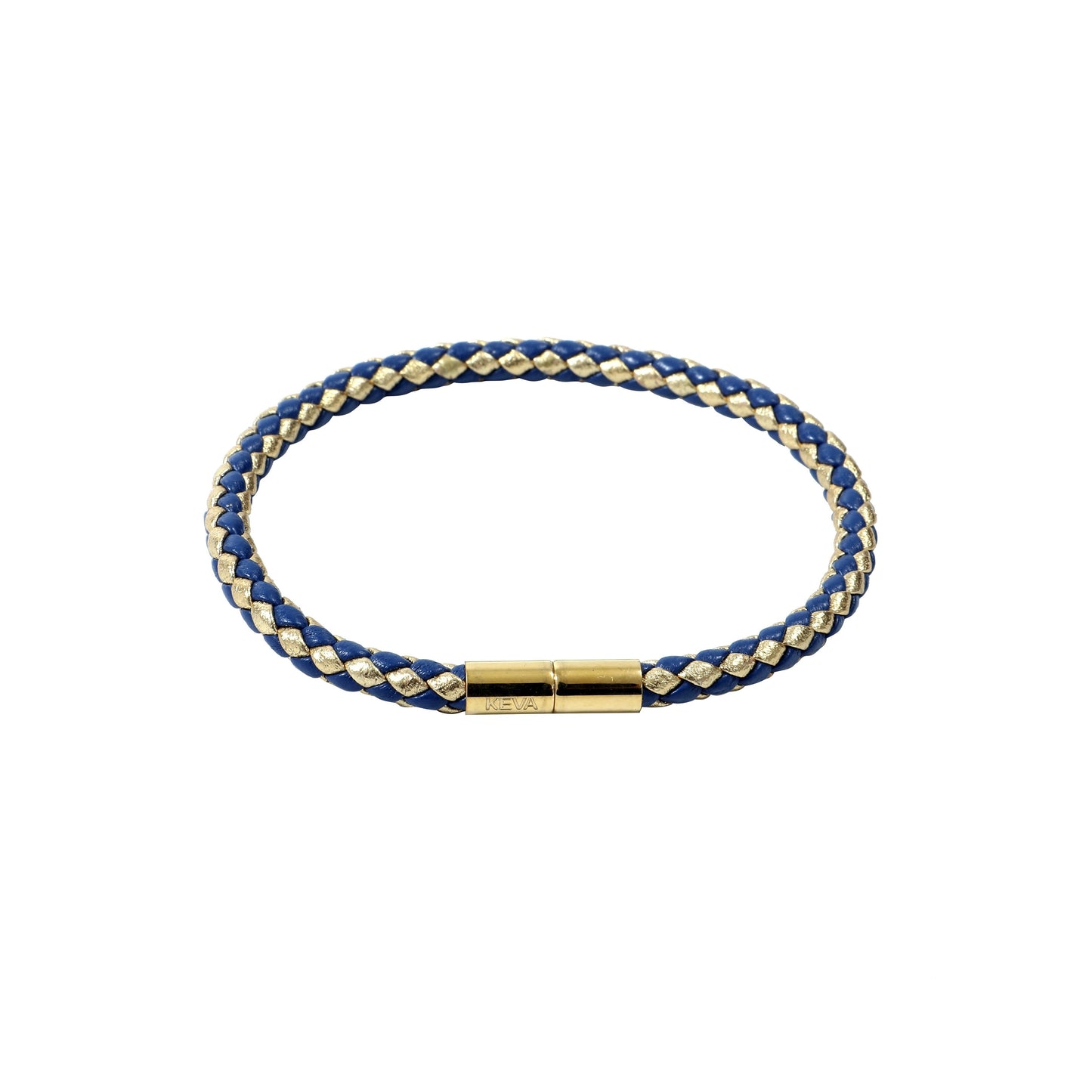 Braided Bracelet - Navy Blue + Gold