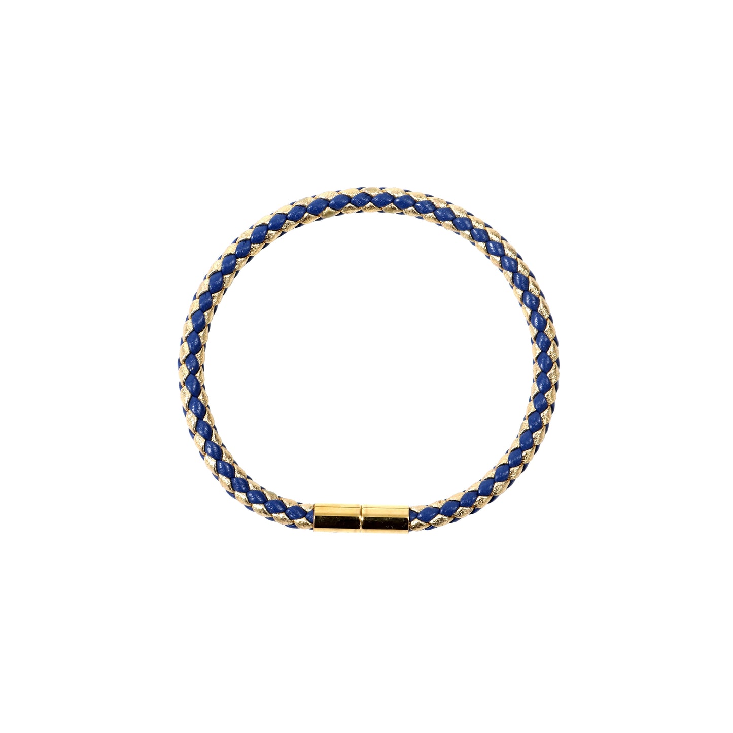 Braided Bracelet - Navy Blue + Gold