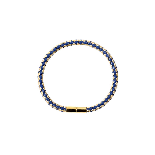 Braided Bracelet - Navy Blue + Gold