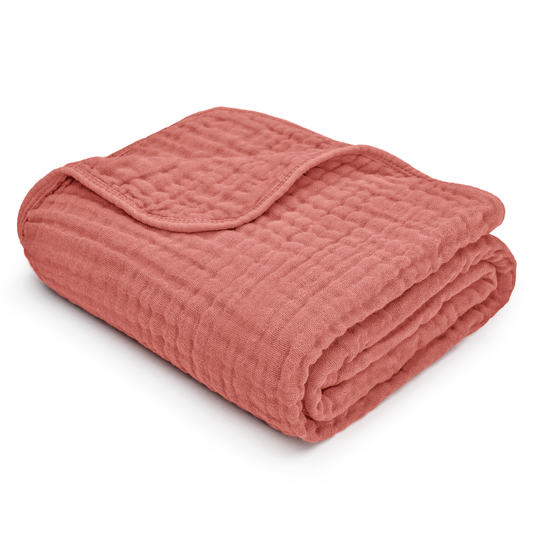 Baby Muslin Blanket in Dusty Rose