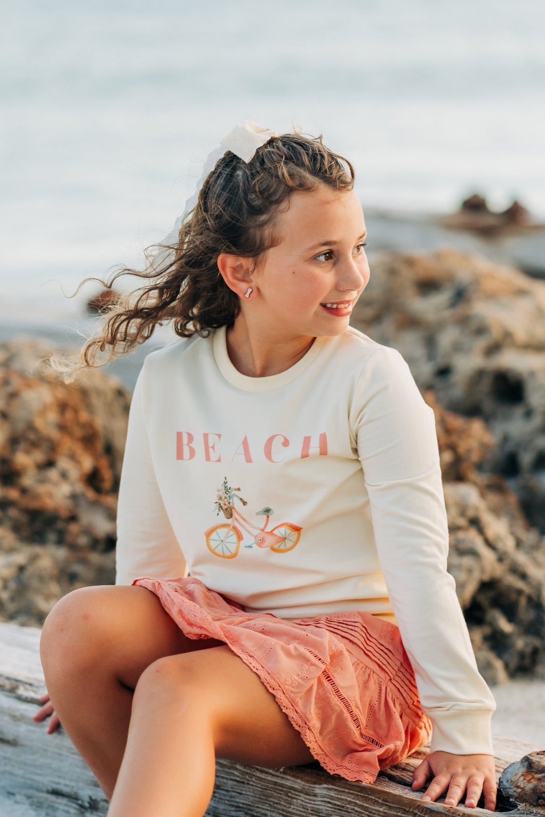 Girl's Sweatshirt ~ Beach Bike