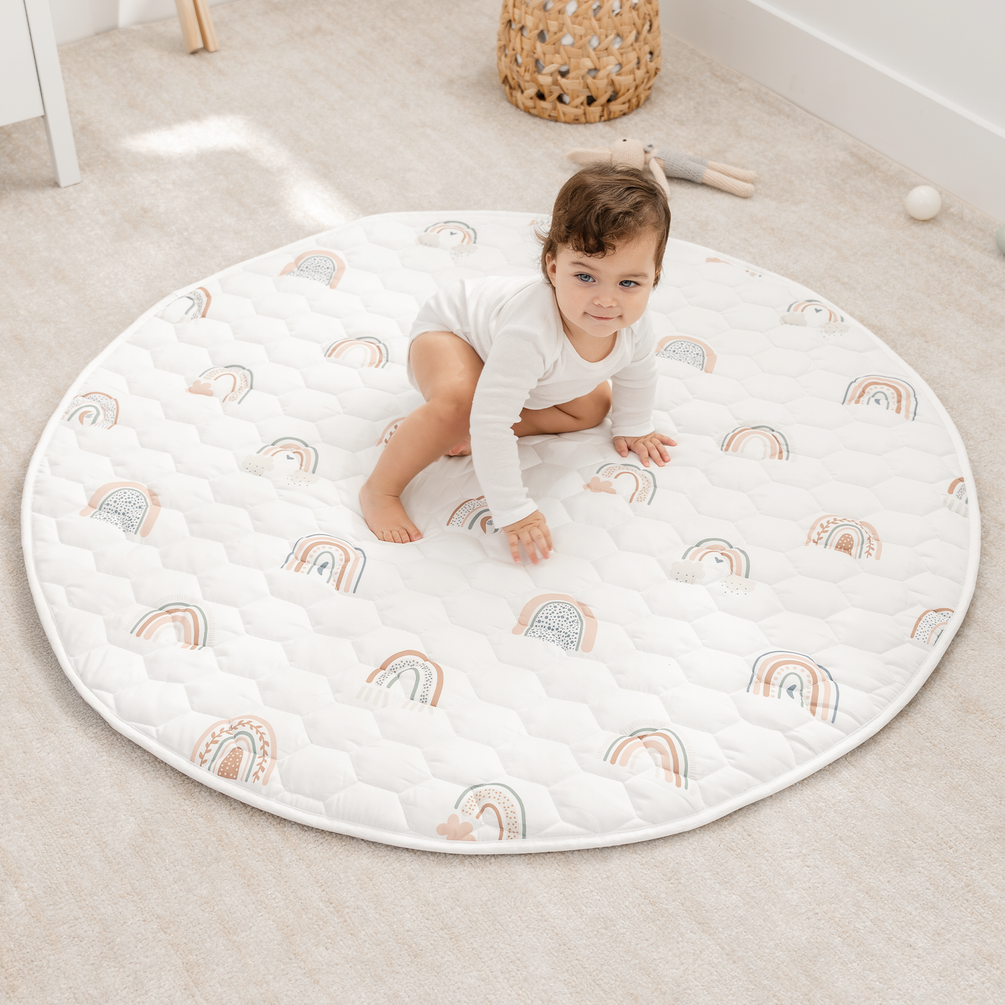 Play Mat with Non-Slip Bottom in Rainbow