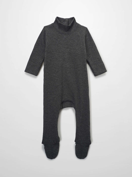 Mock Neck Stretchy - Heather Grey