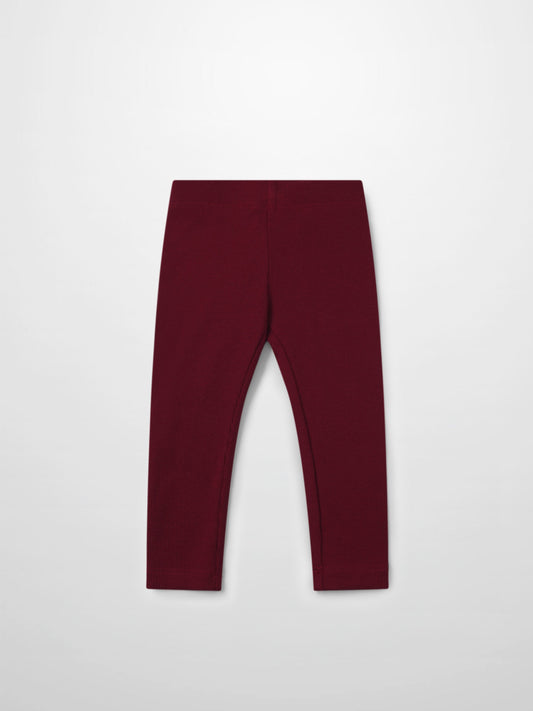 Ribbed Leggings - Burgundy