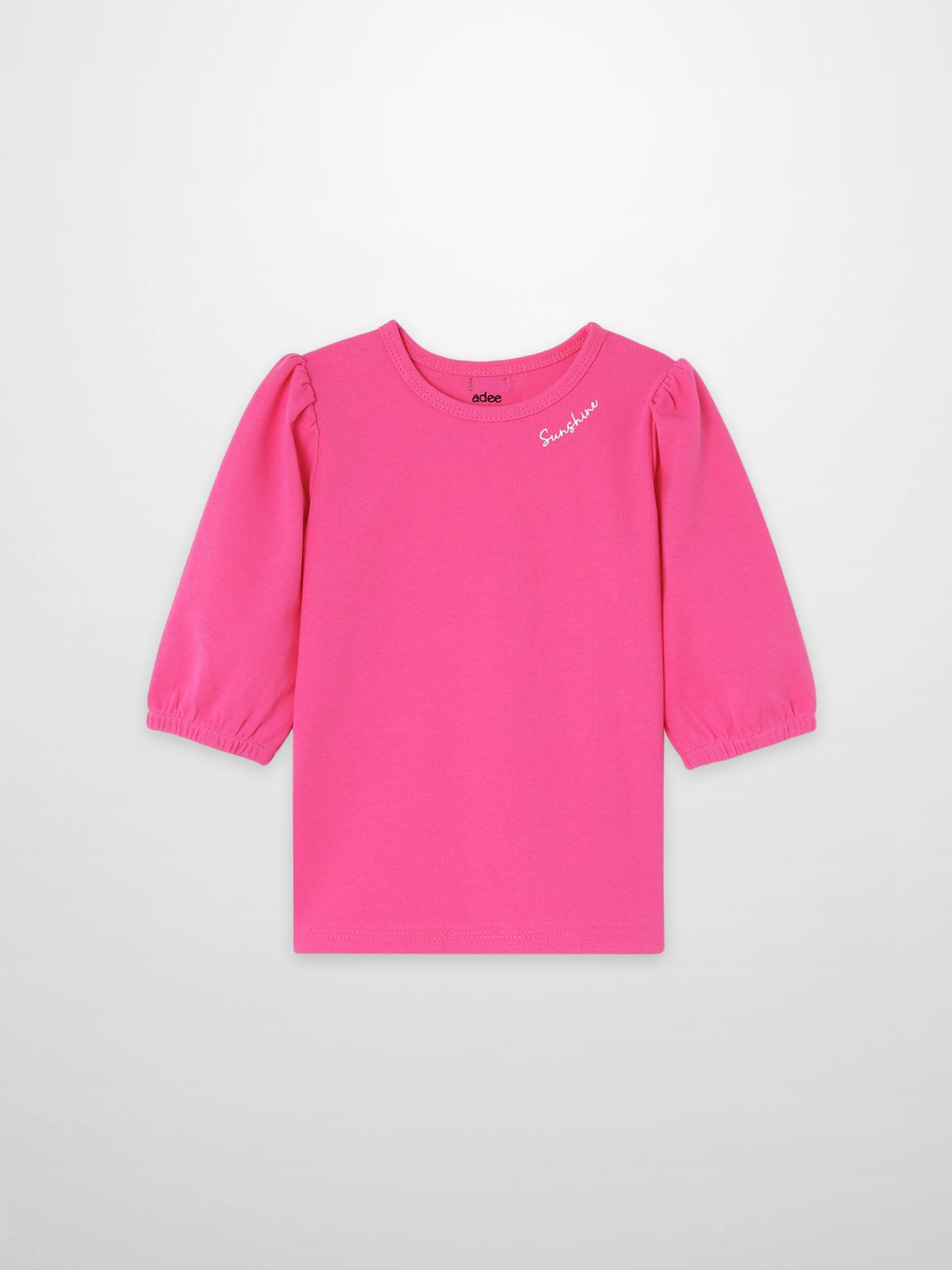 3/4 Sleeve Bubble T-Shirt - Pink