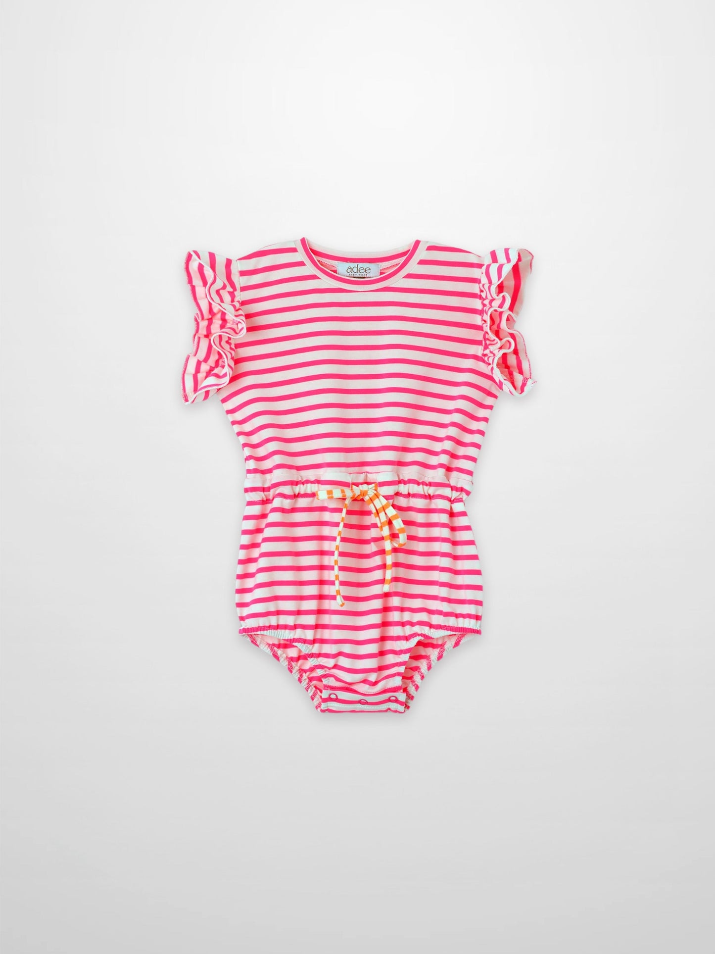 Neon Pink Striped Romper