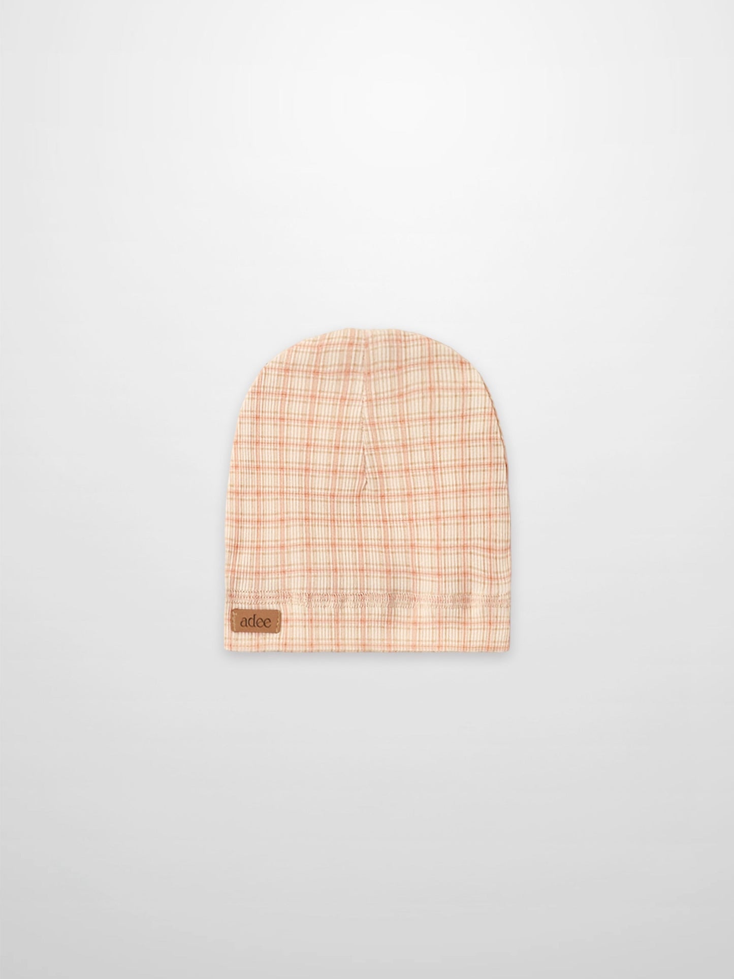 Oatmeal Grid Hat - Pink