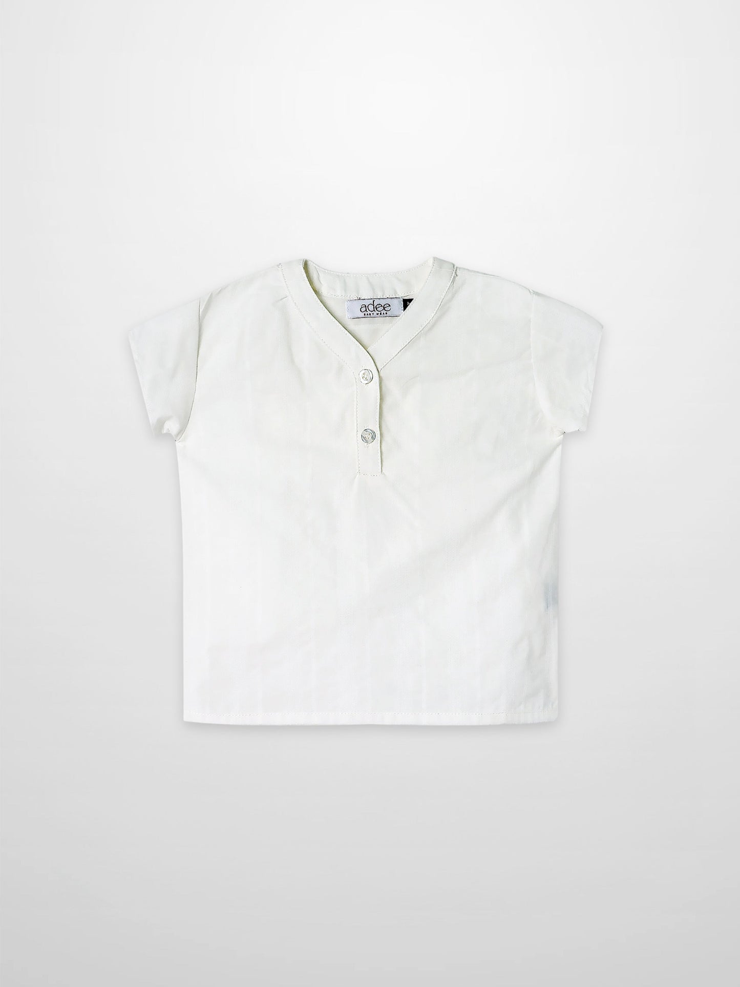 Textured White Cotton Shirt