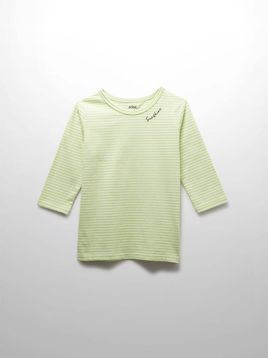 Yellow Striped 3/4 Sleeve T-Shirt
