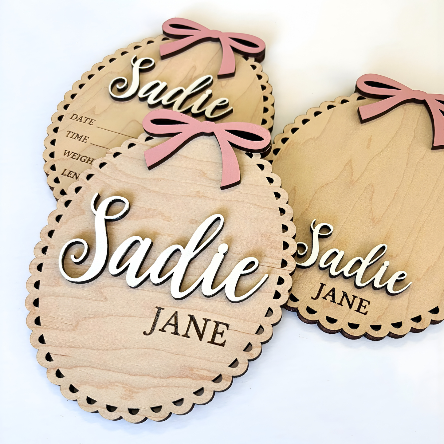 Baby Name Announcement Sign Newborn Girl