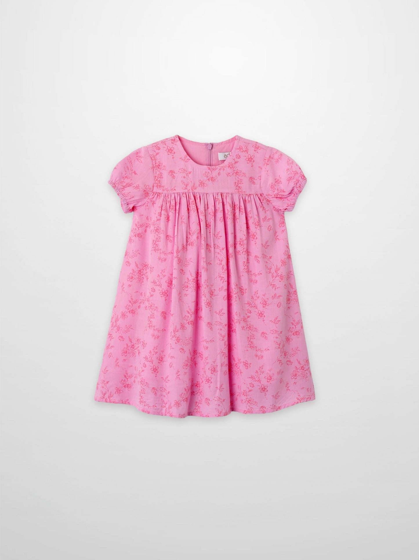 Pink Flower Dress - Short Sleeve