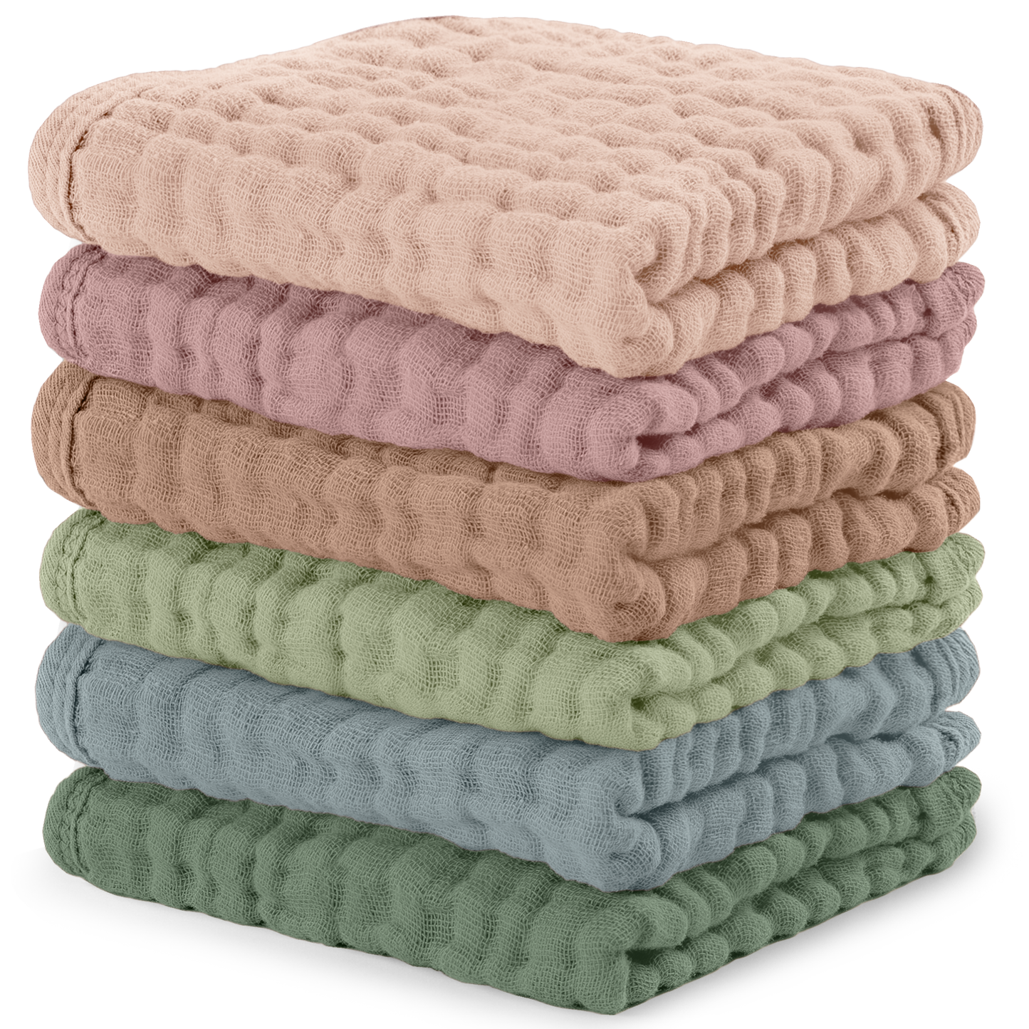 Muslin Washcloths in Multicolor