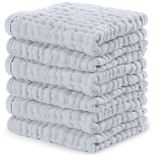 Muslin Washcloths in Slate