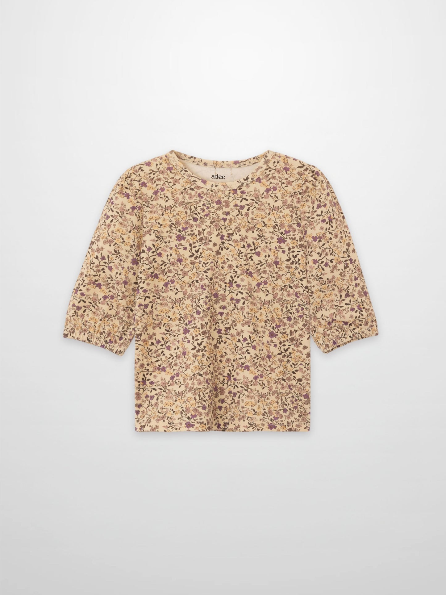 Purple Flower 3/4 Sleeve Shirt