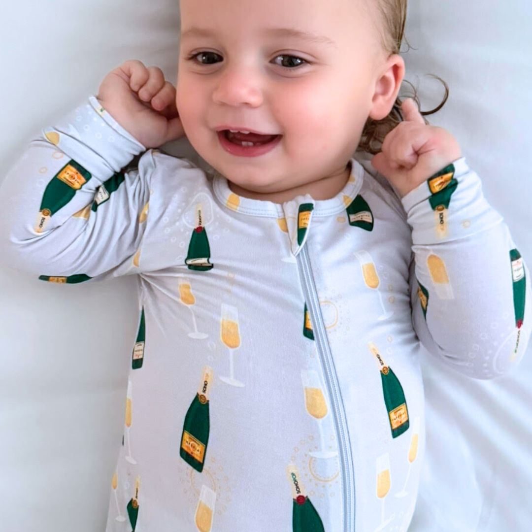 Paris Champagne Zippered Romper