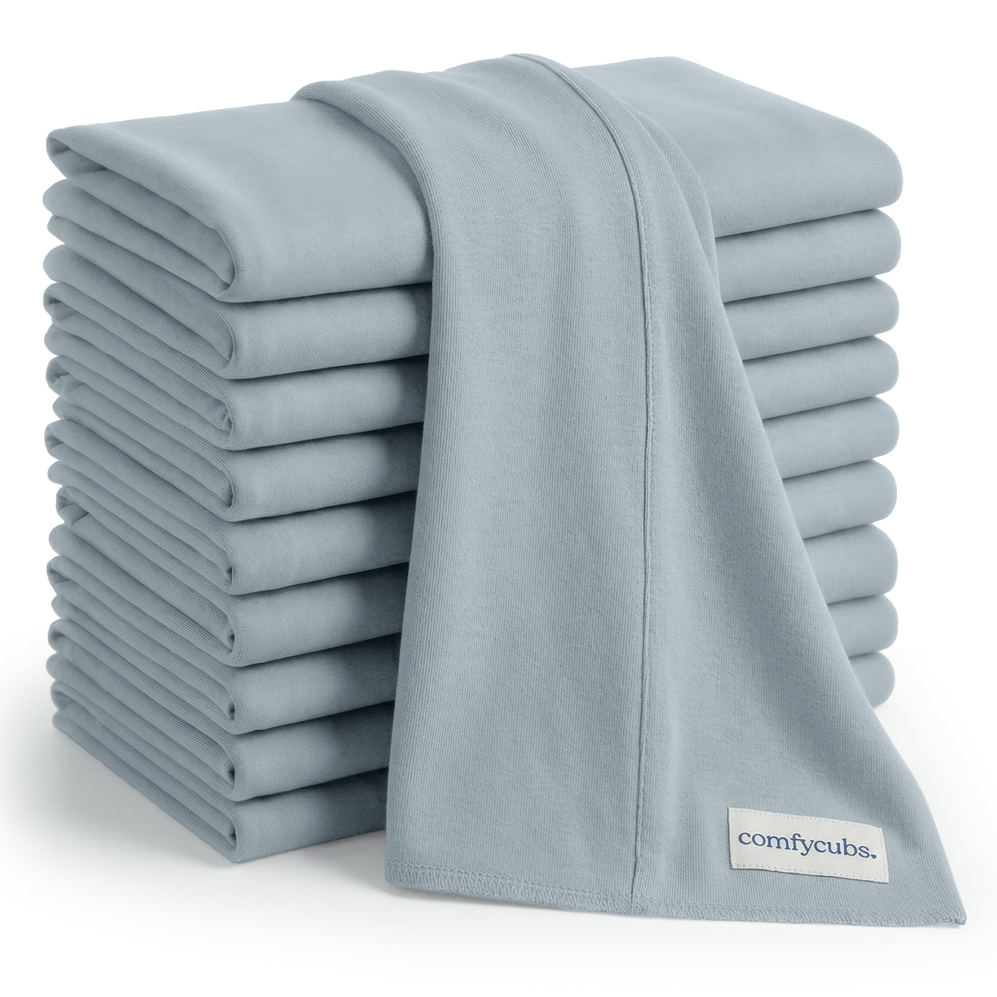 Cotton Burp Cloths in Pacific Blue