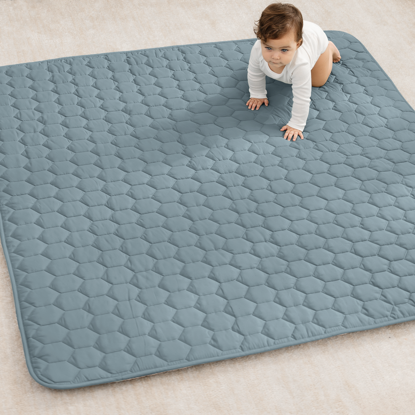 Play Mat with Non-Slip Bottom in Pacific Blue