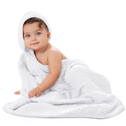 Baby Hooded Towels in White