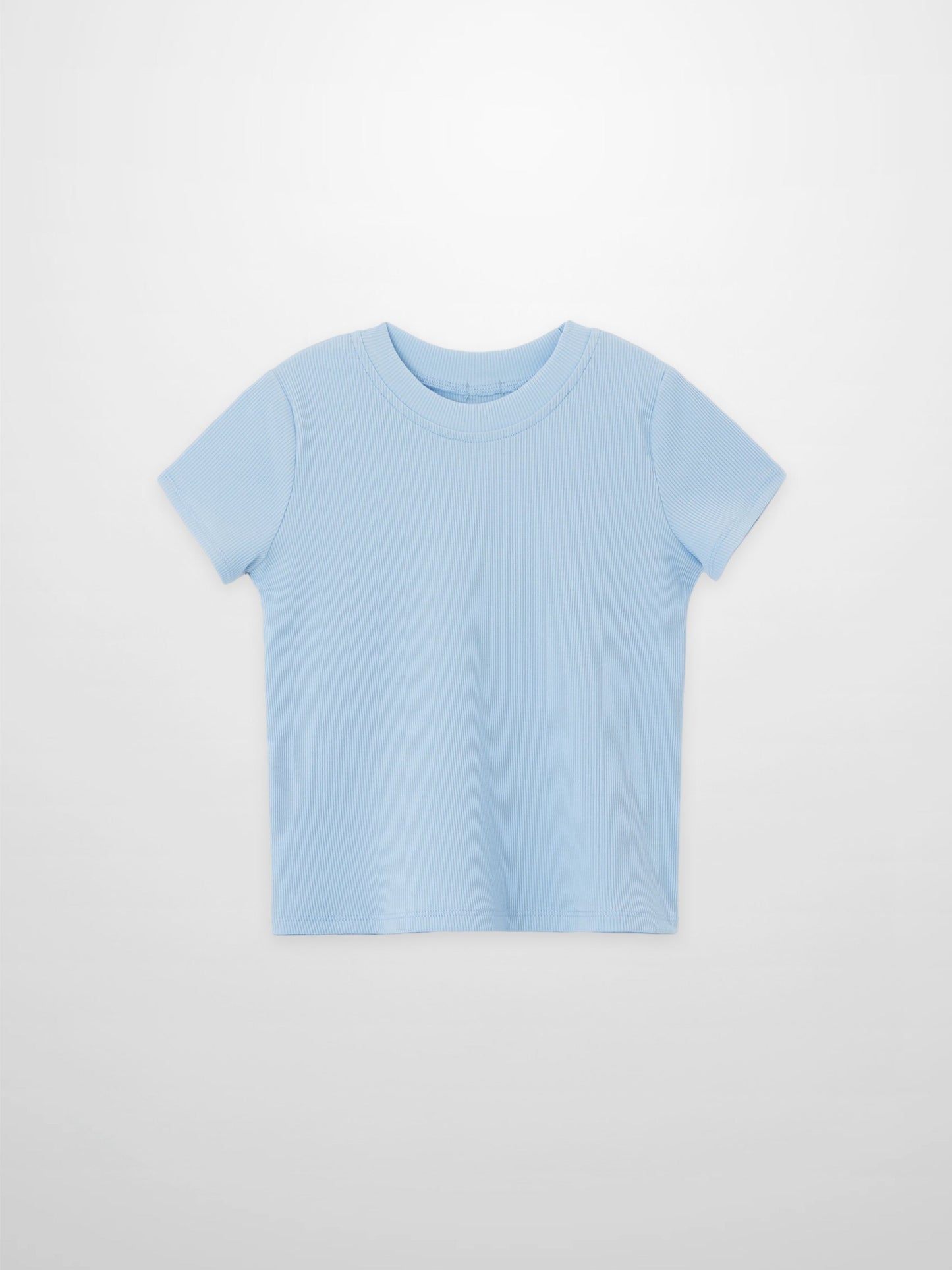 Thin Ribbed T-Shirt - Light Blue