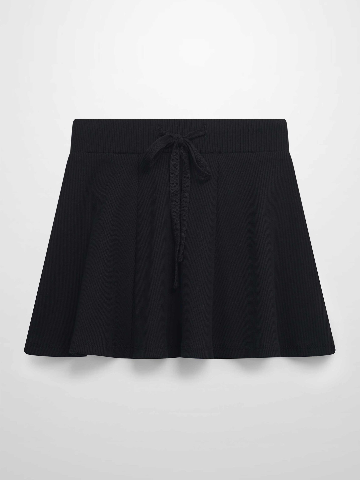 6 Panel Skirt - Black Ribbed