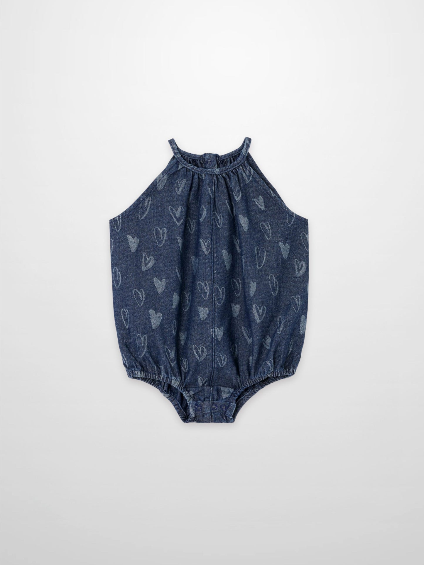 Denim Heart Romper