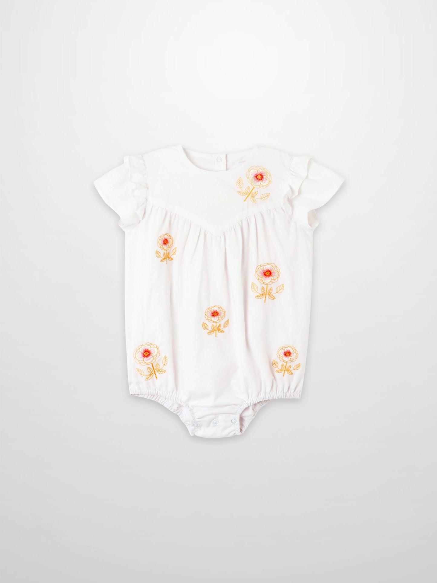 Embroidered Flower Romper
