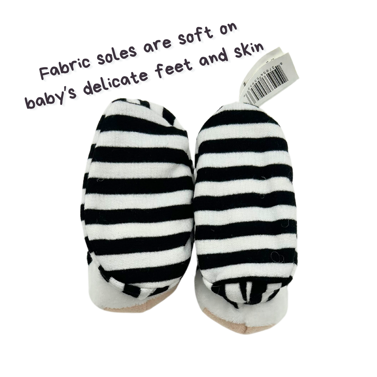 Black & White Panda Baby Booties with Rattle