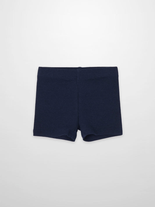 Biker Shorts Thin Ribbed- Navy