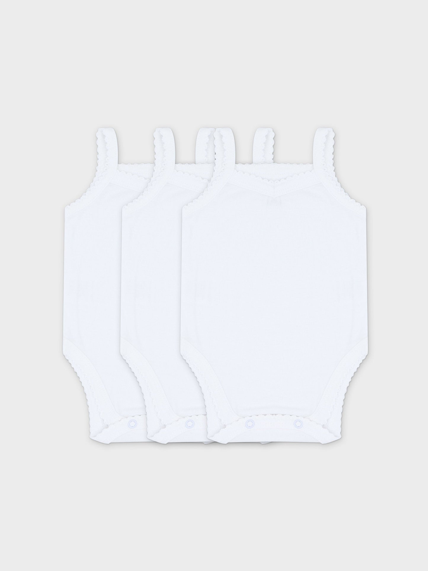 Ribbed Undershirt with Lace - 3 Pack
