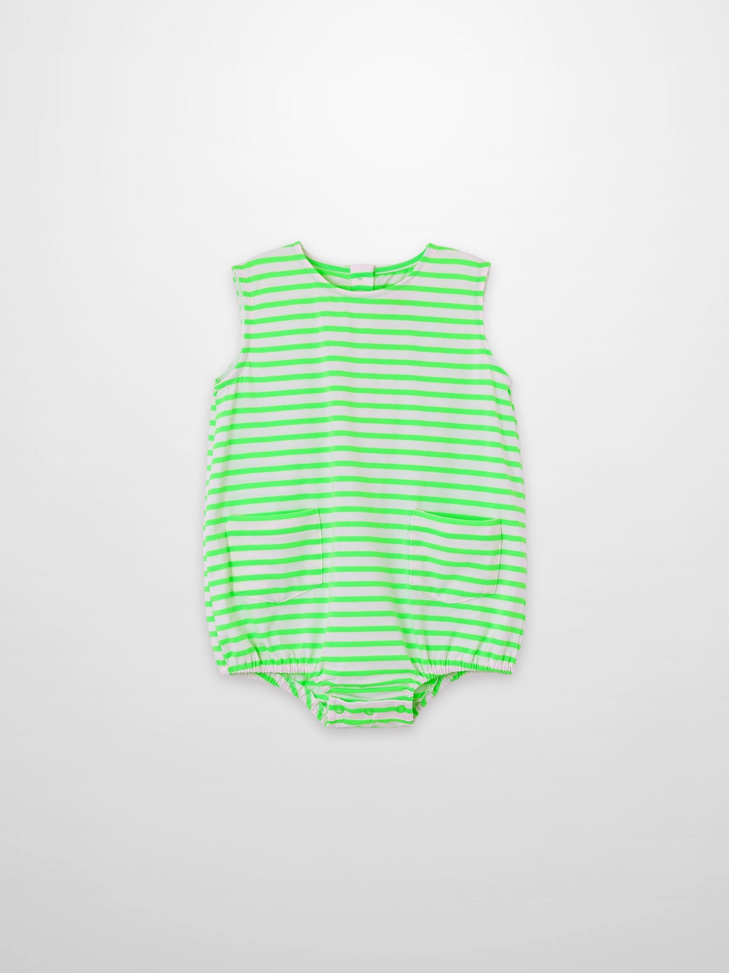 Neon Green Striped Romper