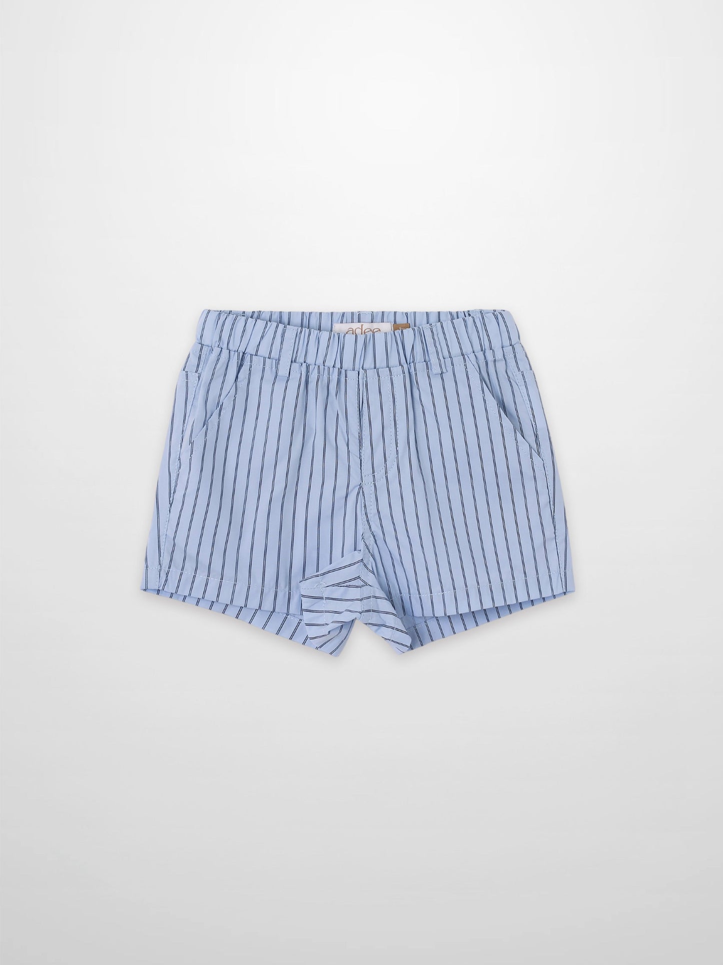 Striped Cotton Shorts - Blue