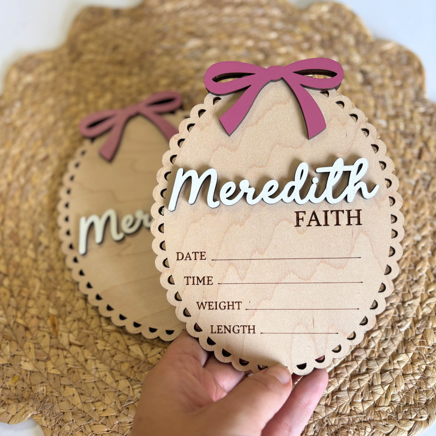 Baby Name Announcement Sign Newborn Girl