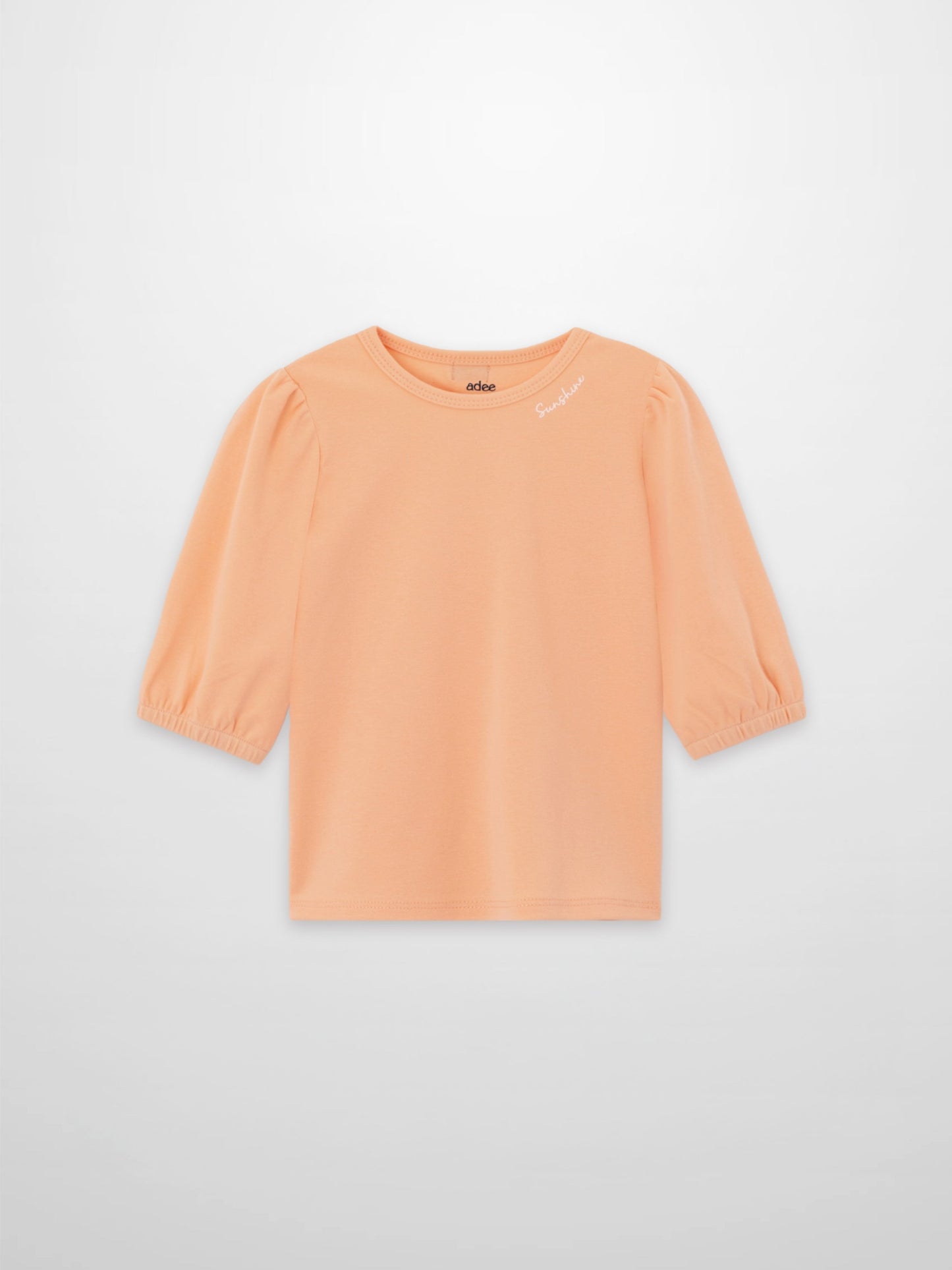 3/4 Puff Sleeve T-shirt - Peach