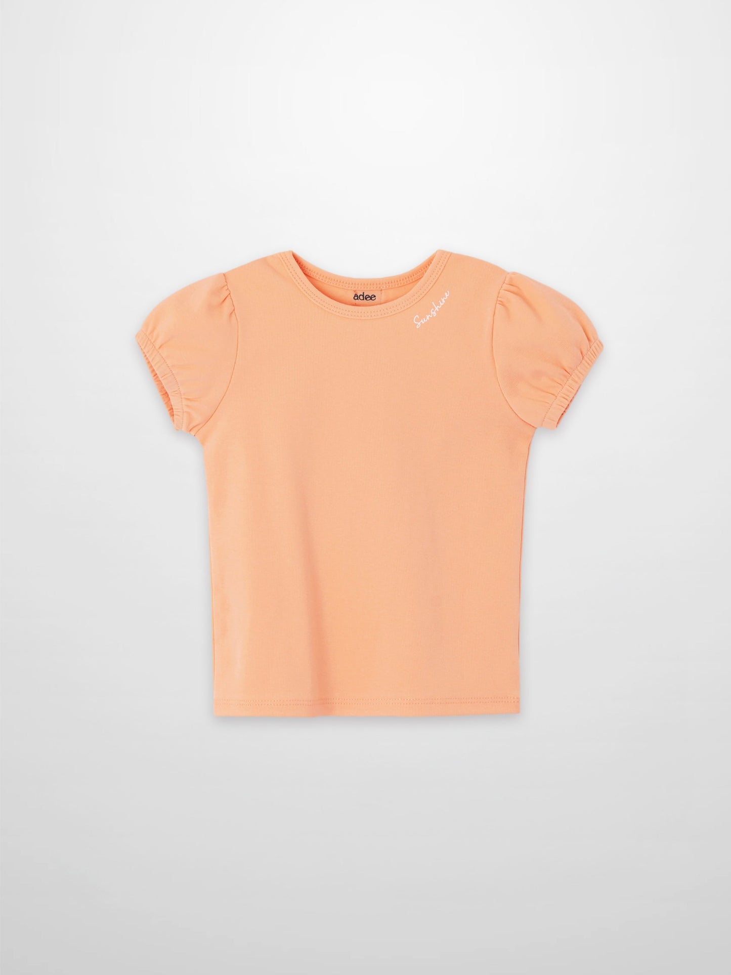Short Puff Sleeve T-shirt - Peach
