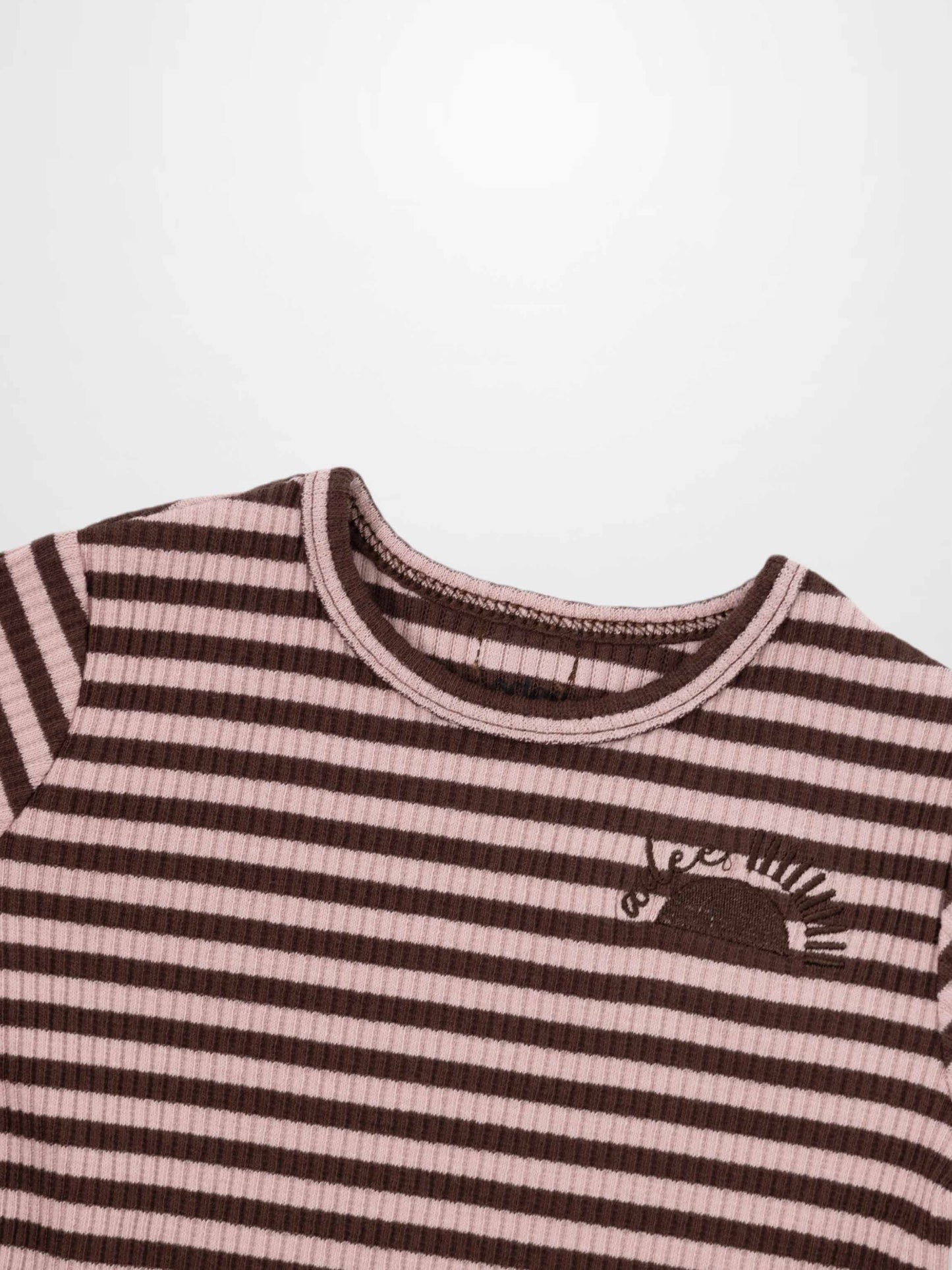 Striped Leggings Set - Brown & Pink