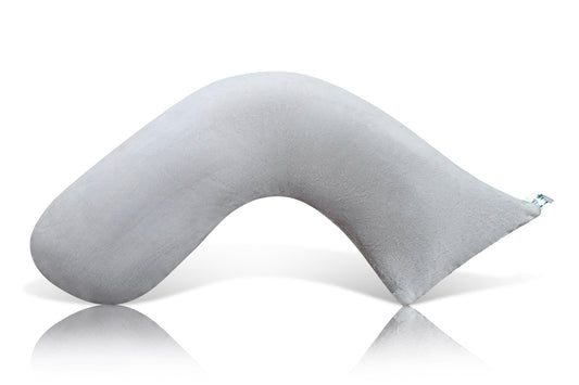 Award-Winning Nursing Pillow - Grey Plush Smooth Design | Ergonomic Breastfeeding Support | Luna Lullaby